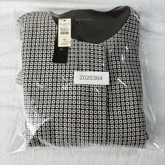 Talbots Blazer 16P‎  Collarless Career Black & White  Professional Classic NEW - Picture 9 of 9